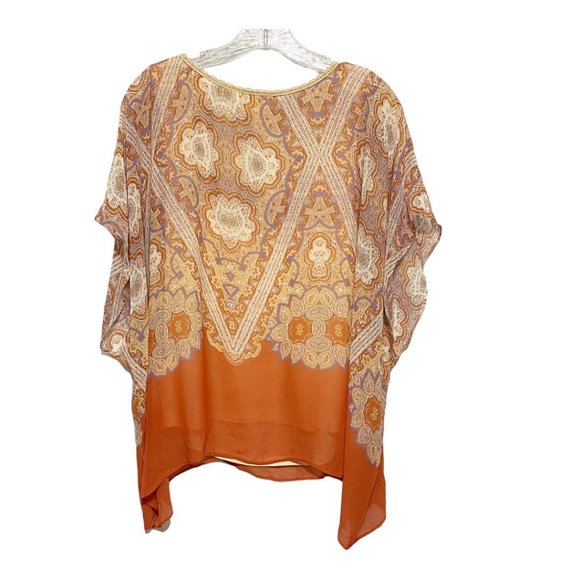 Maeve Anthropologie S Nalina Chiffon Popover Drape Blouse With Inner Tank Liner - Picture 3 of 5